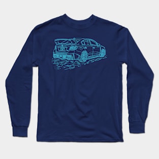 Subie Impreza WRX Evoeye Lineart Blueprint Long Sleeve T-Shirt